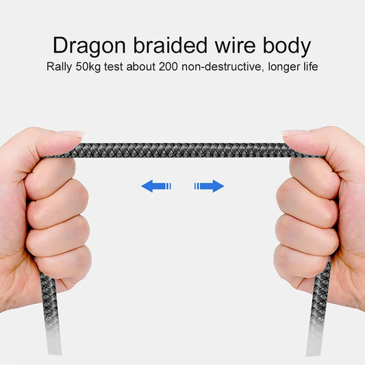 Nylon Braided USB-A to USB-C Fast Charging Cable – 1M/2M/3M for Android & Samsung