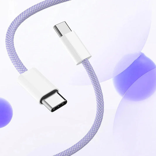 USB-C to Type C Color Cable For Apple iPhone 15 PD 60W Fast Charging For Huawei Xiaomi Samsung Type C Weaving Cable Accessories