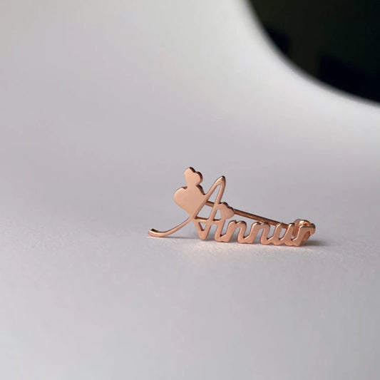 New Custom Name Brooch Letters LOGO Company Nameplate Photo Design Pins Stainless Steel Brooch Women's Wedding Jewelry Gifts