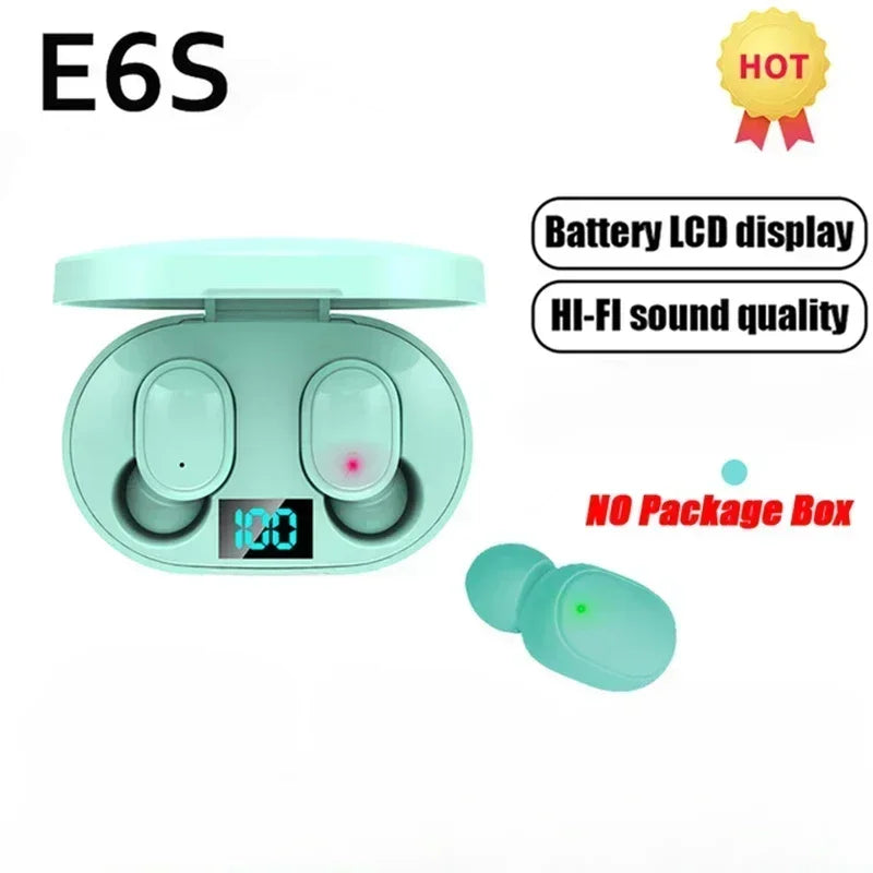 אוזניות אלחוטיות E6S Bluetooth TWS אוזניות בלוטות' אלחוטיות אוזניות אלחוטיות מבטלות רעשים עם מיקרופון
