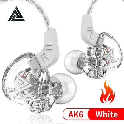 QKZ AK6 Pro In-Ear HiFi Earphones – 6 Driver Stereo Headset with Mic