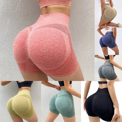 Summer new high waisted sports shorts for women, tight fitting elastic quick drying pants, gym push ups, cycling, jogging, fitness yoga pants