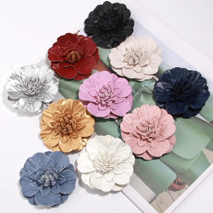 7cm Elegant Fabric Camellia Flower fo Brooch Pin Retro Cloth Flower Bag Flower Bag Clothing Decoration Clothes Cap Scarf