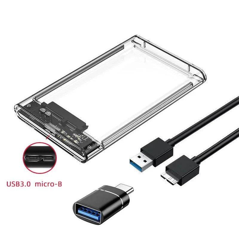 2.5" USB 3.0 / USB-C External Hard Drive Enclosure – SATA SSD & HDD Case