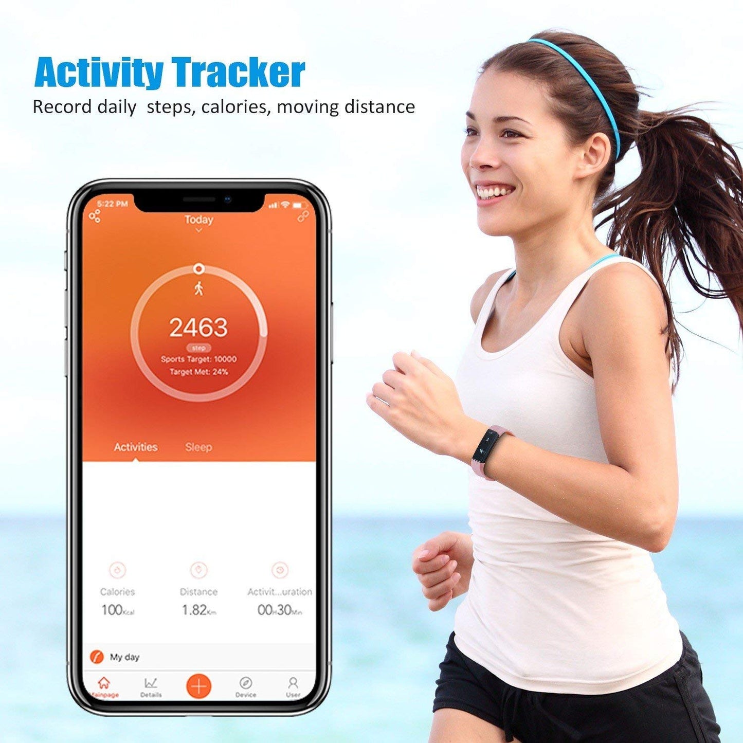 SmartFit Slim – צמיד כושר ומוניטור פעילות חכם עם רצועה נוספת במתנה