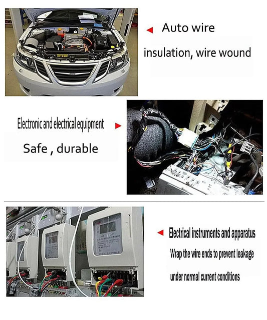 15 Meter Heat-resistant Flame Retardant Tape Coroplast Adhesive Cloth Tape For Car Cable Harness Wiring Loom Protection