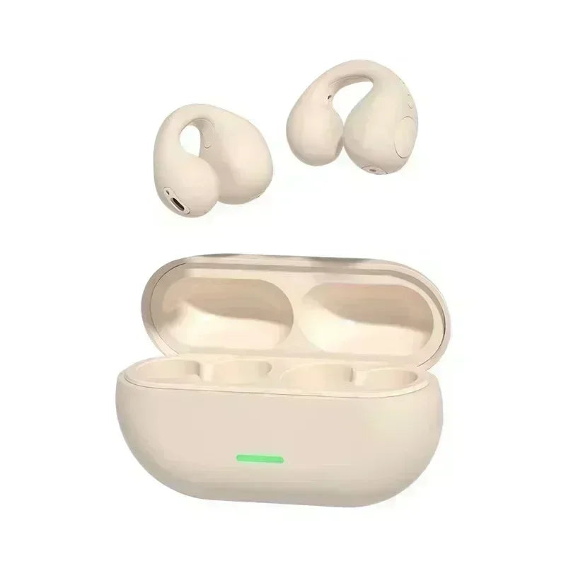אוזניות בלוטות' 5.3 אלחוטיות Fone, אוזניות הולכת אוויר עם קליפס לאוזן, לביטול רעשים, למוזיקה, לשיחות HD, לספורט וגיימינג