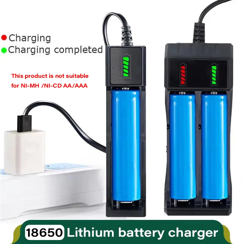 18650 Battery Charger – 1/2/4 Slot USB Lithium Battery Charger for 18650 14500 16340