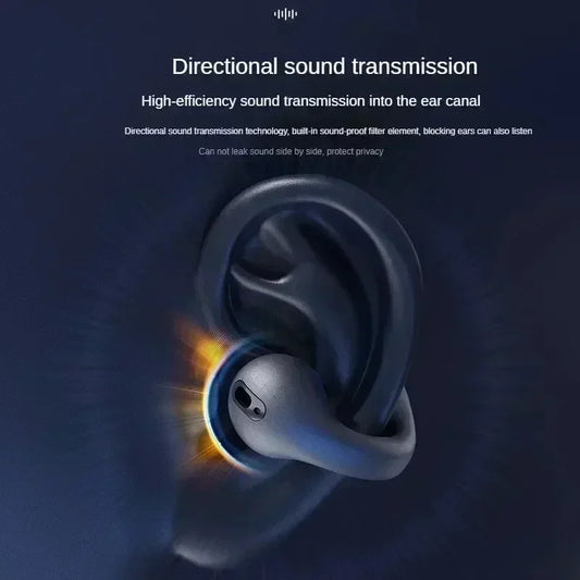 Fone Bluetooth Headset 5.3 Wireless Air Conduction Headphones Clip Ear Music Noise Canceling HD Call Sports Gaming Earphone