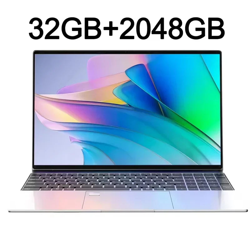 High Speed Multitasking Office Laptop Win11 OS Fingerprint Recognition Backlight Keyboard Travel Notebook