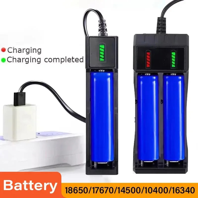 18650 Battery Charger – 1/2/4 Slot USB Lithium Battery Charger for 18650 14500 16340