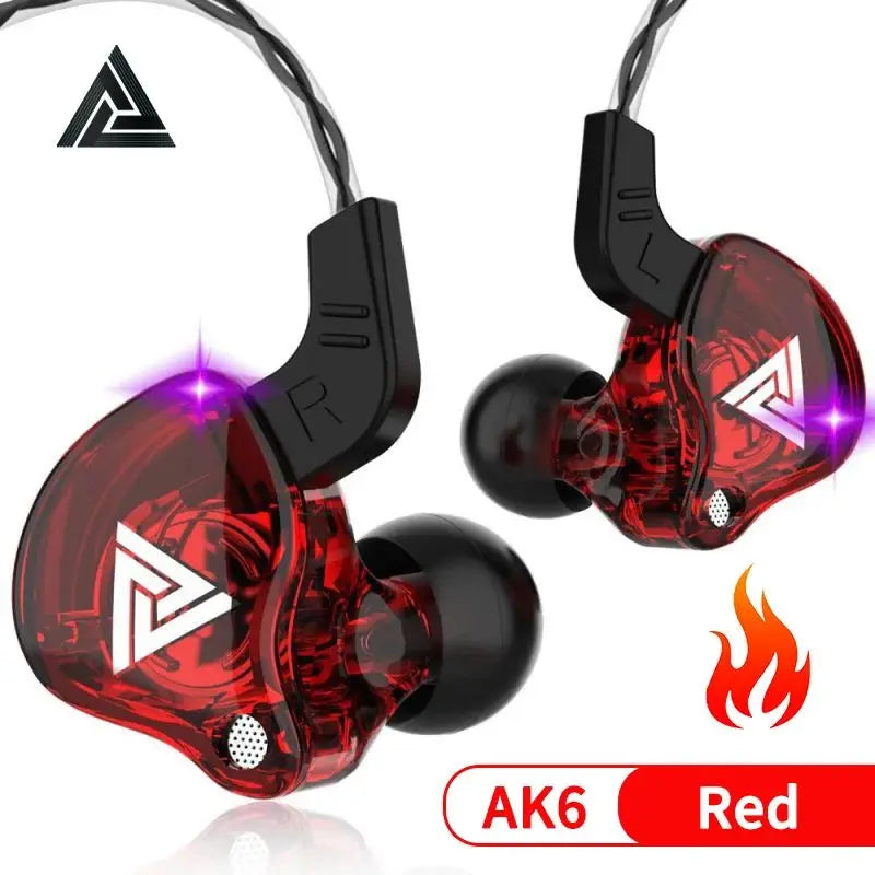 QKZ AK6 Pro In-Ear HiFi Earphones – 6 Driver Stereo Headset with Mic