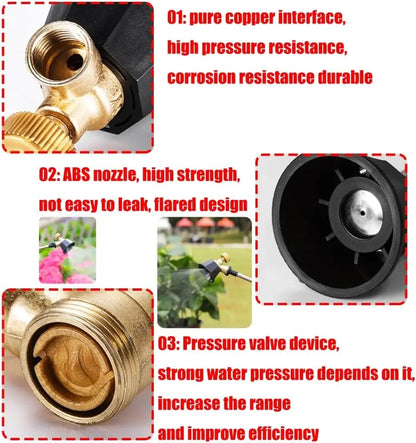 High Pressure Pesticide Sprayer Nozzle Adjustable Watering Irrigation Air Vortex Spray Nozzle Agricultural Garden Pest Control