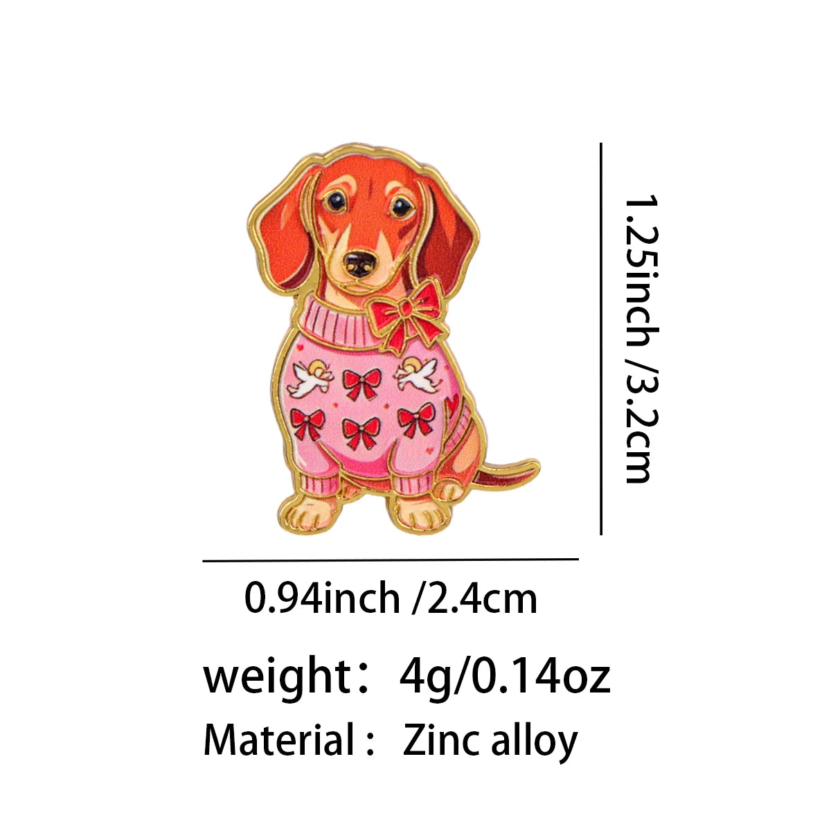 Funny Dachshund Enamel Pin Cartoon Cat Badge On Backpack Lapel Pins Flowers Brooches for Jackets Cosplay Accessories Gift Toys