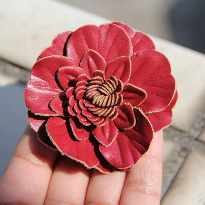 7cm Elegant Fabric Camellia Flower fo Brooch Pin Retro Cloth Flower Bag Flower Bag Clothing Decoration Clothes Cap Scarf