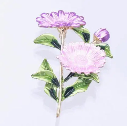 Cross border pastoral style hand-painted fashionable flower brooch for female niche high-end feel pins DIY high-end suit brooch