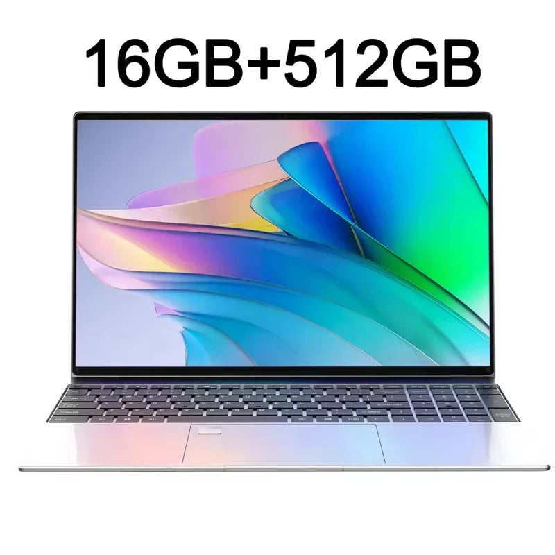 High Speed Multitasking Office Laptop Win11 OS Fingerprint Recognition Backlight Keyboard Travel Notebook