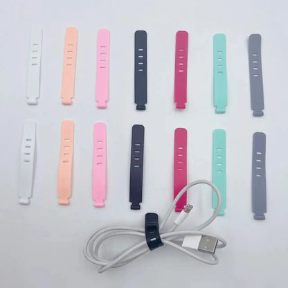 20/PCS Cable Organizer Ties Clip Charger Cord Management Silicone Wire Manager Mouse Earphone Holder Data Line Winder Straps