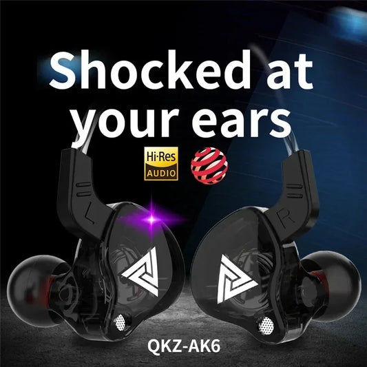 QKZ AK6 Pro In-Ear HiFi Earphones – 6 Driver Stereo Headset with Mic
