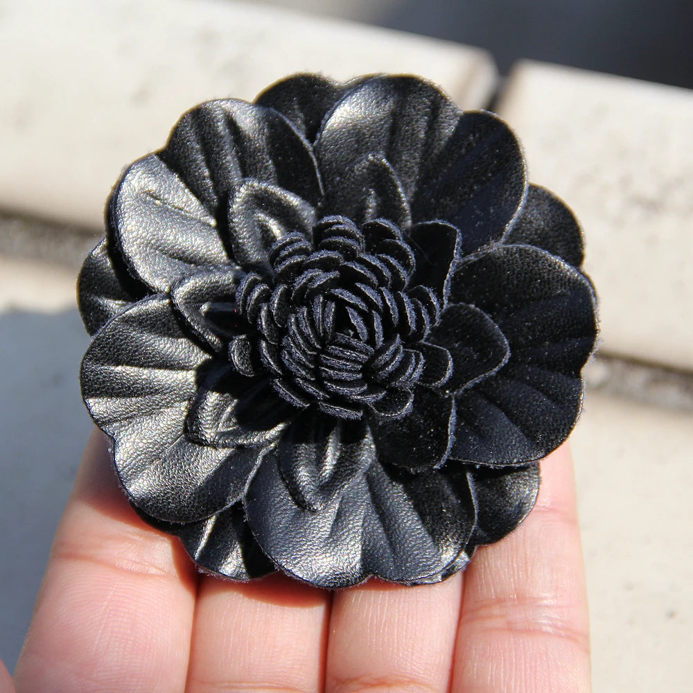 7cm Elegant Fabric Camellia Flower fo Brooch Pin Retro Cloth Flower Bag Flower Bag Clothing Decoration Clothes Cap Scarf