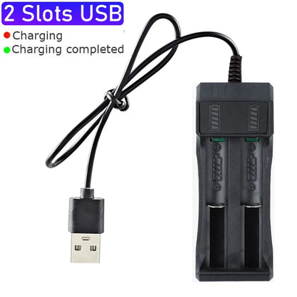 18650 Battery Charger – 1/2/4 Slot USB Lithium Battery Charger for 18650 14500 16340