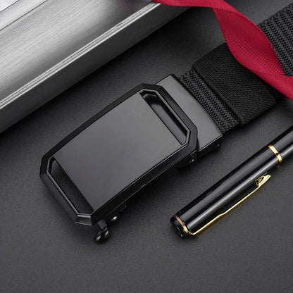 New Men's High-quality Automatic Buckle Canvas Belt Simple Casual Jeans Belt Fashion Men's Design Fashion Belt