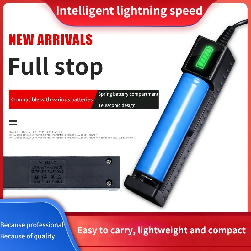 18650 Battery Charger – 1/2/4 Slot USB Lithium Battery Charger for 18650 14500 16340