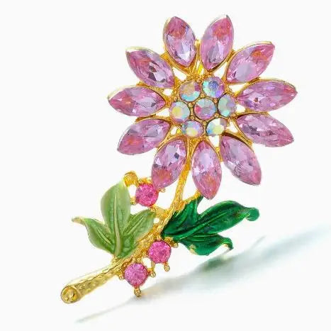 Cross border pastoral style hand-painted fashionable flower brooch for female niche high-end feel pins DIY high-end suit brooch