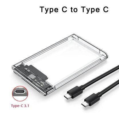 2.5" USB 3.0 / USB-C External Hard Drive Enclosure – SATA SSD & HDD Case