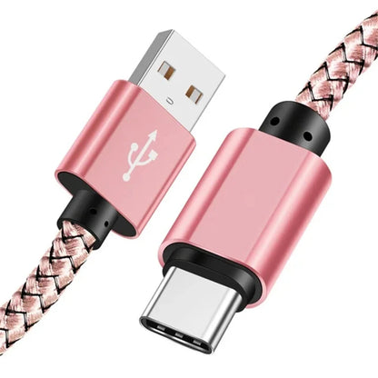 Nylon Braided USB-A to USB-C Fast Charging Cable – 1M/2M/3M for Android & Samsung