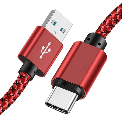 Nylon Braided USB-A to USB-C Fast Charging Cable – 1M/2M/3M for Android & Samsung
