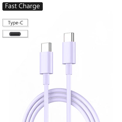 כבל USB C ל-USB Type C PD 60W טעינה מהירה כבל נתונים עבור אייפון 15 15 פרו וואווי סמסונג שיאומי קו נתונים שחור לבן 1 מטר 2 מטר 3 מטר