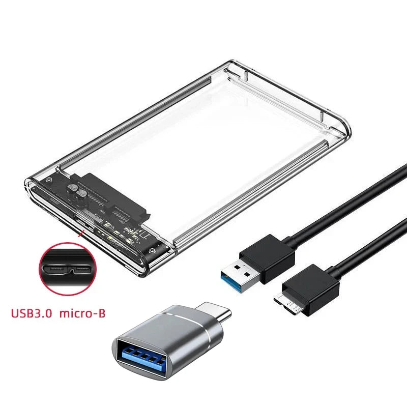 2.5" USB 3.0 / USB-C External Hard Drive Enclosure – SATA SSD & HDD Case