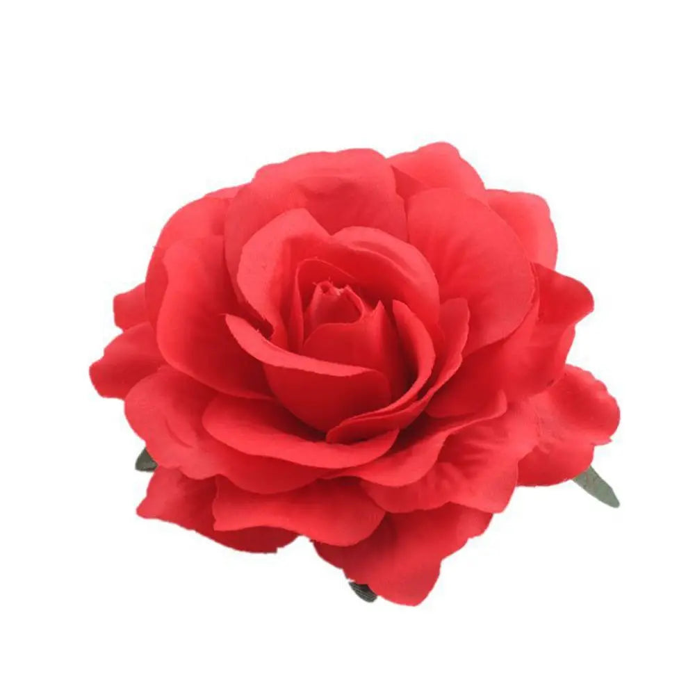 Rose Flower Hair Clips Fashion Fluffy Rose Aalligator Clip Backing Brooch Pins Accessories For Women Girl Bridal