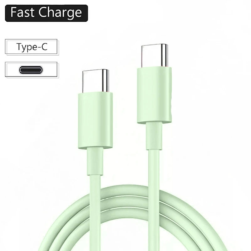 כבל USB C ל-USB Type C PD 60W טעינה מהירה כבל נתונים עבור אייפון 15 15 פרו וואווי סמסונג שיאומי קו נתונים שחור לבן 1 מטר 2 מטר 3 מטר