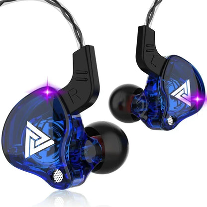 אוזניות מוזיקה 3.5 מ"מ עם מיקרופון מקוריות QKZ AK6 דרייבר נחושת HiFi אוזניות חוטיות תוך-אוזן אוזניית ספורט מירוץ באס סטריאו