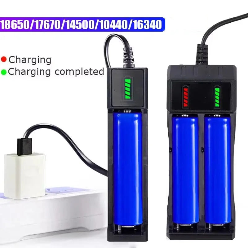 18650 Battery Charger – 1/2/4 Slot USB Lithium Battery Charger for 18650 14500 16340