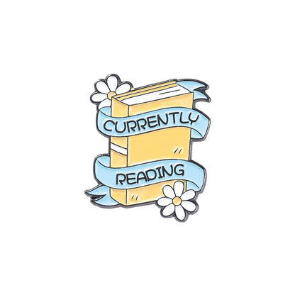 Cute Books Enamel Brooch Dog Flowers Coffee Cup Black Cat Reading Books Cartoon Badges Punk Clothing Lapel Pins Jewelry Gift New