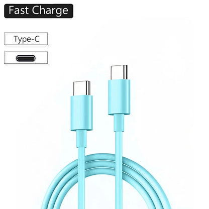 כבל USB C ל-USB Type C PD 60W טעינה מהירה כבל נתונים עבור אייפון 15 15 פרו וואווי סמסונג שיאומי קו נתונים שחור לבן 1 מטר 2 מטר 3 מטר