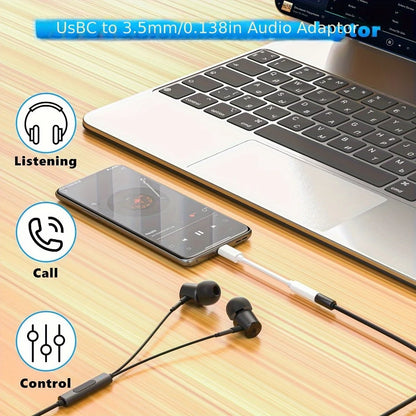 USB-C to 3.5mm Audio Adapter – Headphone Jack for iPhone, Samsung & Android