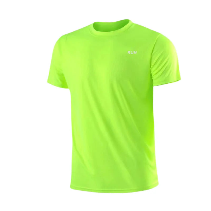 חולצת אימון ספורט לגברים שרוול קצר צווארון עגול לייבוש מהיר, מנדפת זיעה, לחדר כושר ריצה אימונים ופעילות גופנית קלת משקל
