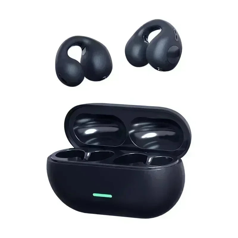 אוזניות בלוטות' 5.3 אלחוטיות Fone, אוזניות הולכת אוויר עם קליפס לאוזן, לביטול רעשים, למוזיקה, לשיחות HD, לספורט וגיימינג