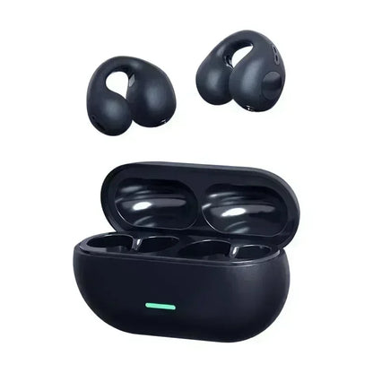 אוזניות בלוטות' 5.3 אלחוטיות Fone, אוזניות הולכת אוויר עם קליפס לאוזן, לביטול רעשים, למוזיקה, לשיחות HD, לספורט וגיימינג