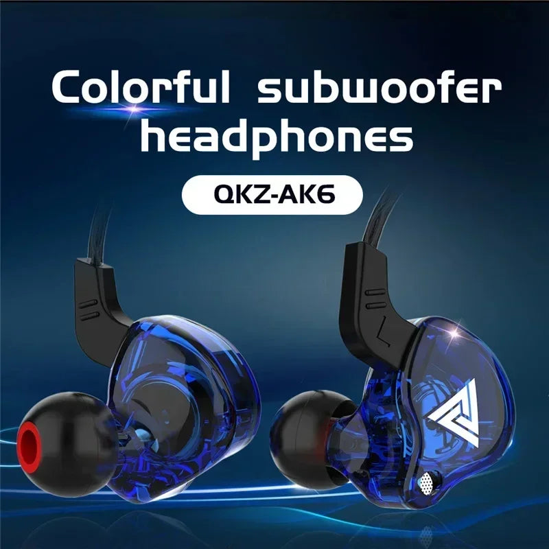 QKZ AK6 Pro In-Ear HiFi Earphones – 6 Driver Stereo Headset with Mic