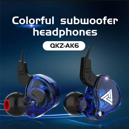 QKZ AK6 Pro In-Ear HiFi Earphones – 6 Driver Stereo Headset with Mic