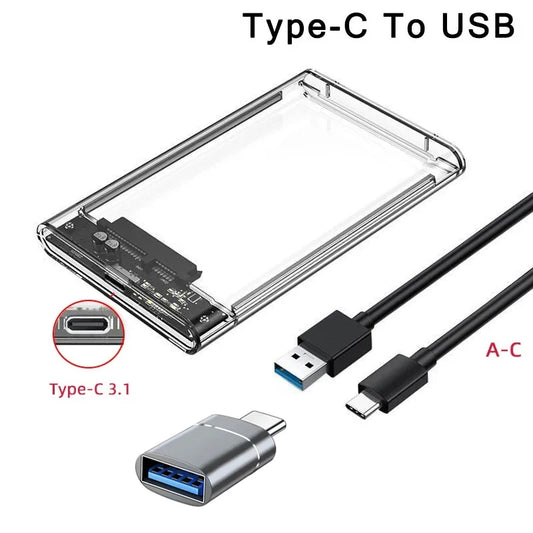 2.5" USB 3.0 / USB-C External Hard Drive Enclosure – SATA SSD & HDD Case