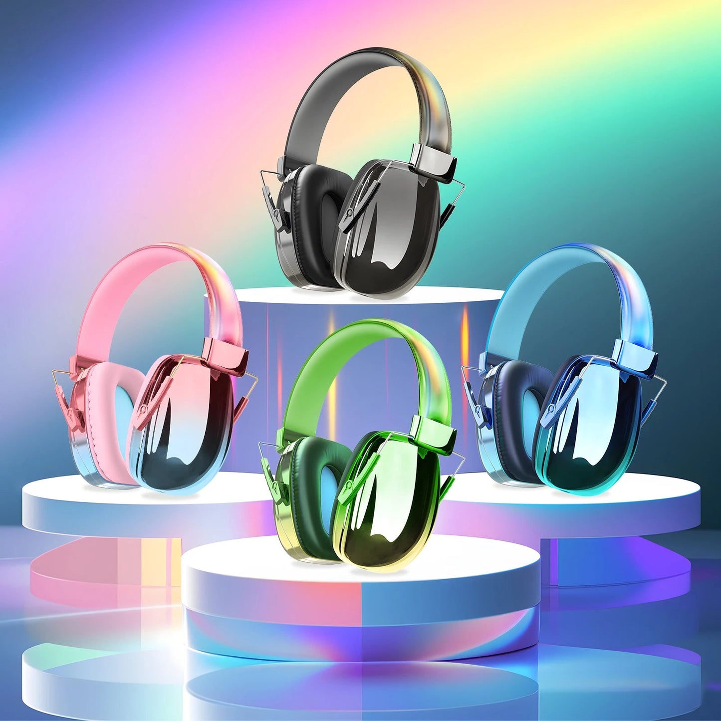 Fashionable Electroplated Earmuffs Kids Hearing protector Anti-noise
