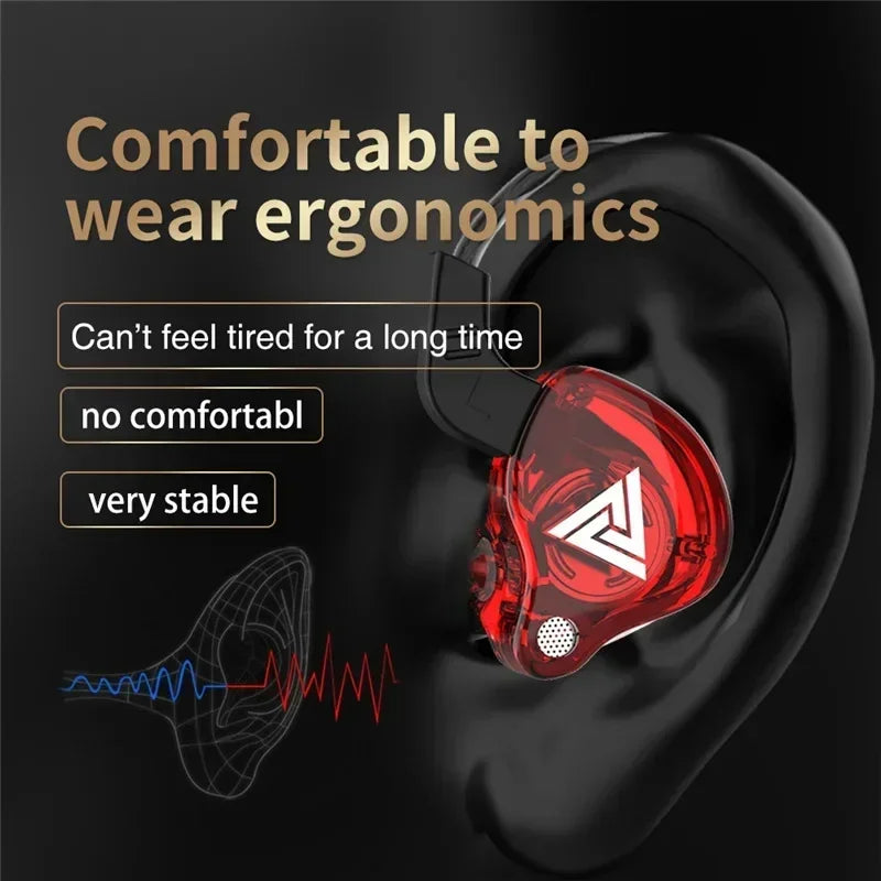 QKZ AK6 Pro In-Ear HiFi Earphones – 6 Driver Stereo Headset with Mic