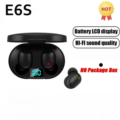 אוזניות אלחוטיות E6S Bluetooth TWS אוזניות בלוטות' אלחוטיות אוזניות אלחוטיות מבטלות רעשים עם מיקרופון