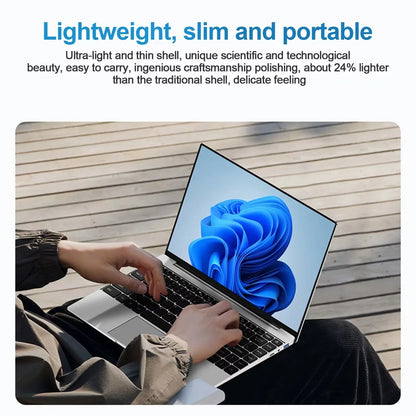 High Speed Multitasking Office Laptop Win11 OS Fingerprint Recognition Backlight Keyboard Travel Notebook